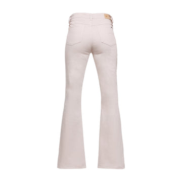 Разкроени дамски дънки с висока талия в розово - 0