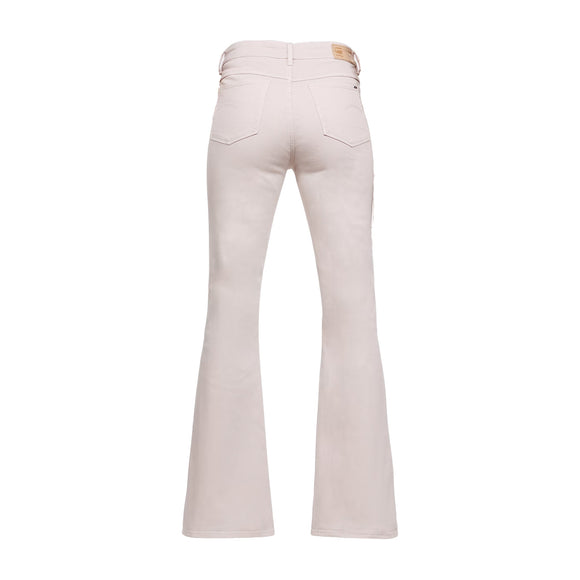 Разкроени дамски дънки с висока талия в розово