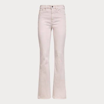 Разкроени дамски дънки с висока талия в розово