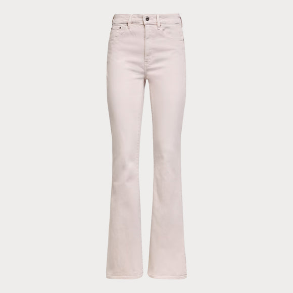 Разкроени дамски дънки с висока талия в розово