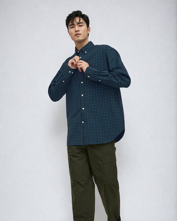 Мъжка риза Jack&Jones в тъмно синьо