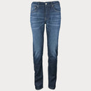 Мъжки дънки CALVIN KLEIN JEANSв тъмно син цвят, с протрит ефект, права кройка и право крачоли.   