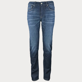 Мъжки дънки CALVIN KLEIN JEANSв тъмно син цвят, с протрит ефект, права кройка и право крачоли.   