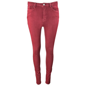 Дамски дънки Vila в червен цвятм размер М, вталени. 