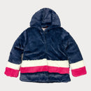 Тъмно синьо пухено яке за момиче Boboli-1