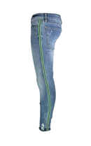 Дамски вталени дънки с летна на крачоли - модел Nela-4