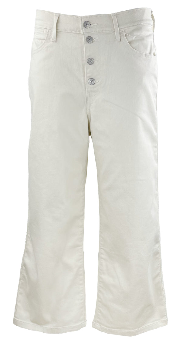 Дамски бели дънки с широки крачоли Levis