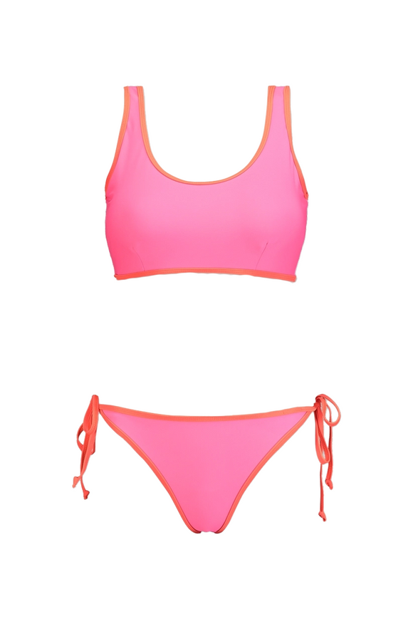 бански костюм от две части в розово, разнообразие от размери в онлайн магазин MISMO.BG