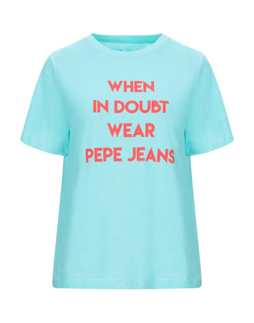 Дамска синя тениска Pepe Jeans с надпис